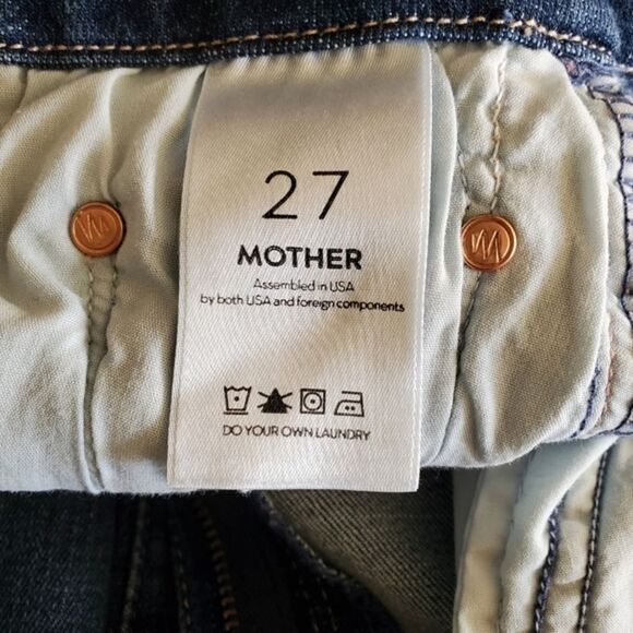 MOTHER Looker Ankle Frayed Hem Blue Jeans Size 27 - Picture 7 of 12